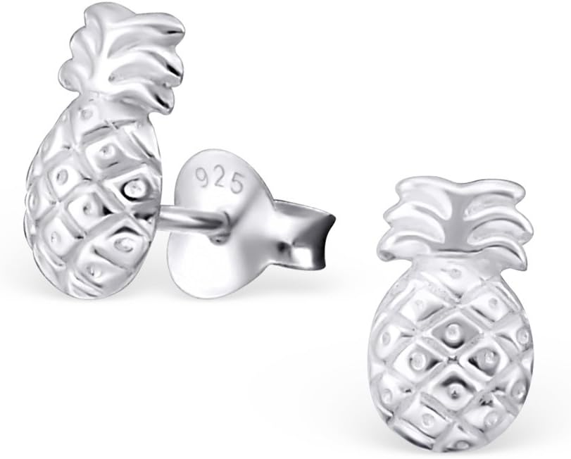 Pendientes de piña en plata de ley