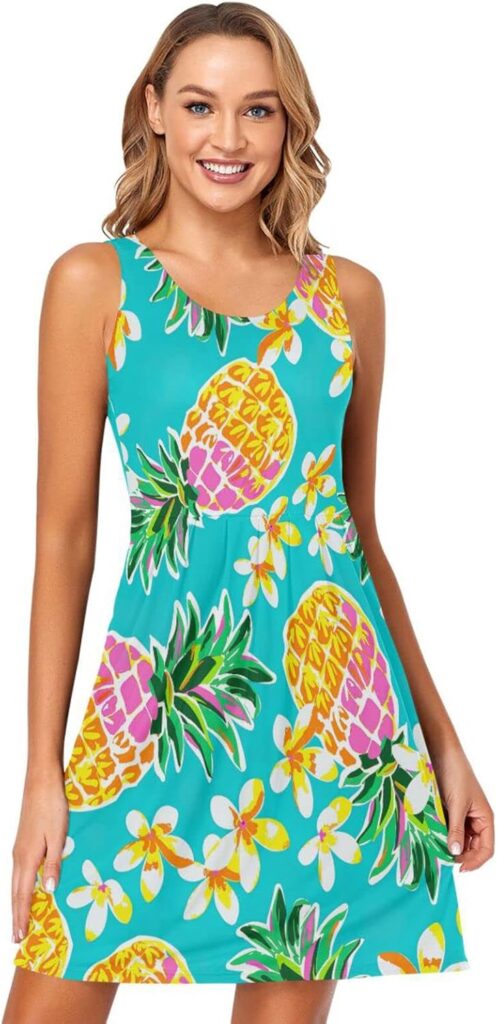 Vestido con estampado de piña